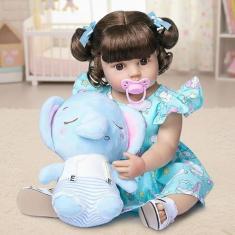 Boneca Reborn Bebê Realista Corpo de Silicone Com Pelúcia - NEW HAPPY