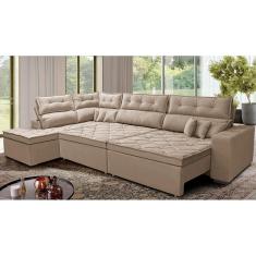 Sofá de Canto Retrátil e Reclinável Esquerdo 3,00x2,36m Molas Cama inBox Espanha. Velusoft