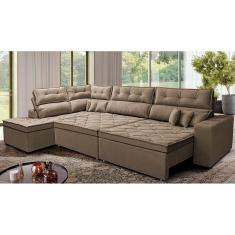 Sofá de Canto Retrátil e Reclinável Esquerdo 3,00x2,36m Molas Cama inBox Espanha. Velusoft