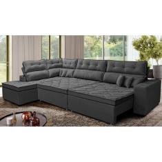 Sofá de Canto Retrátil e Reclinável Esquerdo 3,00x2,36m Molas Cama inBox Espanha. Velusoft