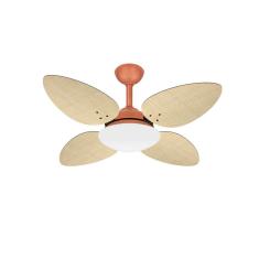 Ventilador Teto Cobre Pétalo 4 Pás Palha Turbo Ventax 110V
