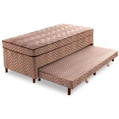 Cama Box c/Auxiliar Conjugado Solteiro: Colchão Molas Extrapedic Sublime Clean (88x188x47) Paropas