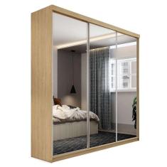guarda-roupa casal com 3 espelhos lugano 3 pt 4 gv carvalho