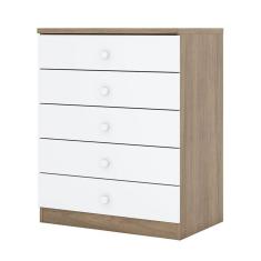 Cômoda Infantil Pique-Esconde Rústico Branco – Henn