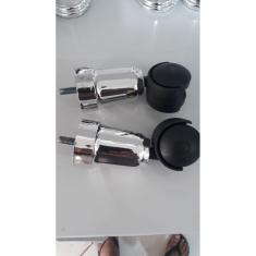 Kit Cama Box 4 Pes 2 Rodizio Metalizado com 13 cm altura