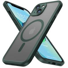 ImpactStrong Capa protetora magnética projetada para iPhone 13 [proteção da câmera] [teste de queda de grau militar] [compatível com MagSafe] Capa de telefone fosca translúcida fina (6,1 polegadas