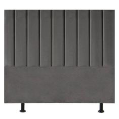 Cabeceira Estofada De Cama Casal King 195 Cm Maisa Corino cinza