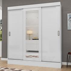 Guarda Roupa Solteiro com Espelho 3 Portas de Correr San Marino Maxel Móveis