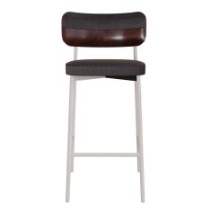 Banqueta Alloa Fixa com 4 Pés 50 X 44,7 X 163,5cm com 1 Unidade Preto/Café/Branco Epoxi