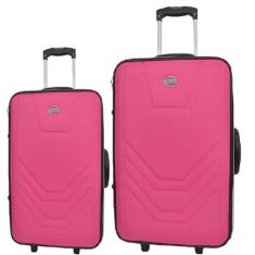 Kit conjunto jogo 2 malas viagem village - média e pequena, Fúcsia