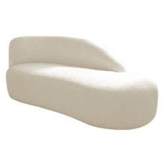 Divã Recamier Curvo Luna 160cm Lado Direito Linho - Amarena Móveis, Be