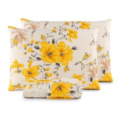 Jogo De lençol Queen 3 peças 200 Fios percal Estampado - Bela Casa Sho