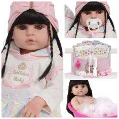 Boneca Reborn Menina Recém Nascida 46cm Corpo de Vinil - Cegonha Rebor