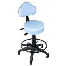 Cadeira Mocho Azul Claro Ergonômico Caixa Com Aro Com Sapata - ULTRA M