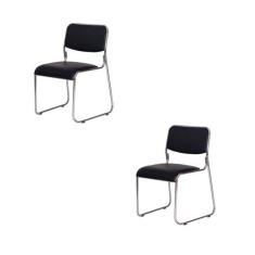 Kit 2 Cadeiras Escritório Fixa Auditório Hotel Interlocutor Cromada Du
