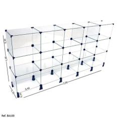 Balcão de Atendimento Modulado em Vidro - 2,00 x 1,00 x 0,30 - Balcãon
