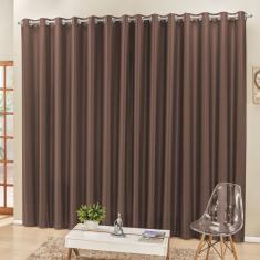 Cortina 2 Mts Sala Quarto Escritório Semiblackout Para Trilho Comum Tabaco