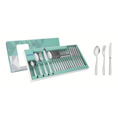 Faqueiro Tramontina Maresias Em Aço Inox Com Facas De Mesa Acabamento Brilho 24 Peças Tramontina