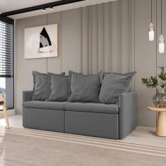 Sofá Retrátil E Reclinável 3 Lugares 200cm Dália Cabecasa Madeiramadeira Cinza