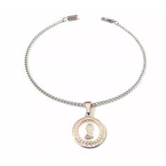 Pulseira Aço Inox Engenharia Civil Detalhe Branco - Milena Folheados