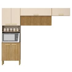 Armário Para Cozinha 9 Portas Hamburgo Freijó Vanilla Ripado