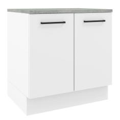 Balcão Madesa Agata 80 Cm 2 Portas - Branco Rustic/branco