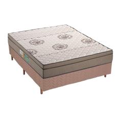 Cama Box Casal: Colchão Espuma Polar D33 Pérola + Base CRC Rústico Clean(138x188)