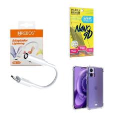 Capa Moto Edge30Neo + Adaptador P2 Para Tipo C + Película 9D