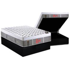 Cama Box Baú Casal: Colchão Molas Castor Pocket Light Stress Oxygen Ne