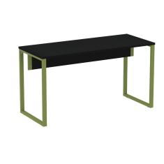 Mesa Escritório P25 Tub Pandin 150 Cm (larg) Tampo Mdp Preto Pé Aço Tubular Verde Mirô