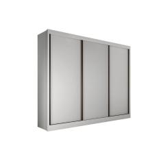 Guarda Roupa Casal Diamond Plus 3 Portas de Correr 6 Gavetas MDF Branco Móveis Novo Horizonte