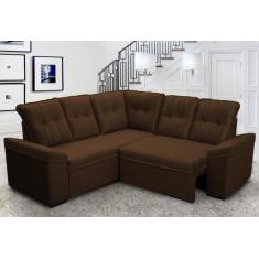 Sofá Canto London Marrom Suede Velut - King House