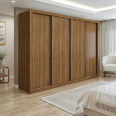 Guarda Roupa Casal Premium Nápoli 4 Portas de Correr 4 Gavetas 279,3cm