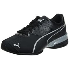 PUMA Tênis masculino Tazon 6 FM, Preto/prata, 39