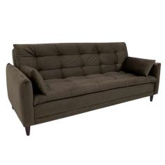 Sofá-Cama Casal 3 Lugares Sofia Suede Marrom