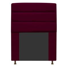 Cabeceira Estofada Turim 90cm Solteiro Suede Bordô Adj Decor