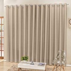 Cortina 2 Mts Sala Quarto Escritório Semiblackout para Trilho Comum - Bege