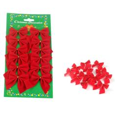 Enfeite De Natal Laços Vermelhos Peq  - 12 Unidades