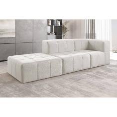 Sofá Box 3 Lugares Bouclé 258cm X 65cm X 86cm Nude