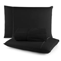 Kit Jogo de Lençol Casal 3 Peças Micropercal 400 Fios Toque Macio Supe