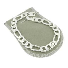 Pulseira Masculina 20Cm 1Cm Largura Folheada Prata Pl115 - Wnbijouteri