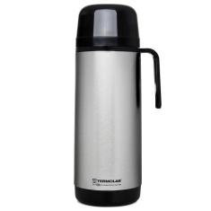 Garrafa Termolar Lumina 1 Litro Rosca 9721 Inox, 1L, Prata e Preto