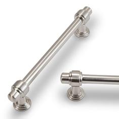 POVEFONK Pacote com 10 puxadores de armário de cozinha de níquel acetinado escovado de 12,7 cm puxadores de gaveta de prata puxadores de armário de cozinha puxadores de cômoda