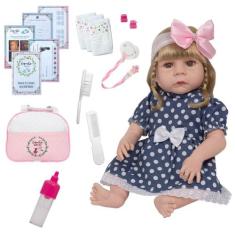 Boneca Reborn Realista Com Acessórios Vestido Envio Imediato - Cegonha