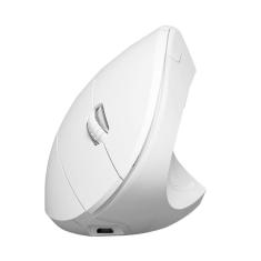 Mouse Sem Fio Recarregável 2.4 Ghz Vertical Ergonomico Ortopedico Power Fit 1600 Dpi Branco Usb - Pm300