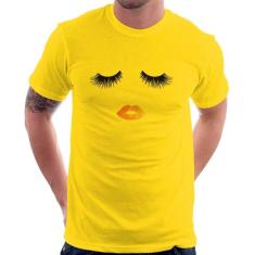 Camiseta Cílios e Boca - Foca na Moda, Amarelo, GG