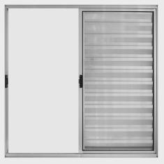 Janela de Alumínio Veneziana 100x100cm 3 Folhas Hale Esquadrias