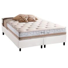 Cama Box Queen: Colchão Molas Herval Maxspring Spain + Base Crc Courano White(158X198)