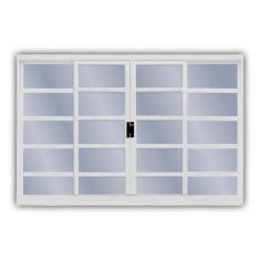 Janela de Aço de Correr 100x100cm 4 Folhas Minas Sul MGM Branco