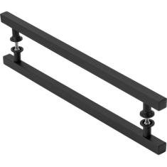 Puxador De Porta Quadrado Preto 60cm - MetalCromo